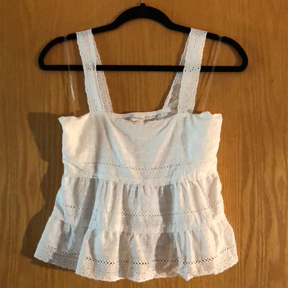 aeropostale flowy white lace tank top